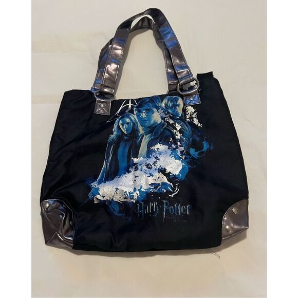 Harry Potter Deathly Hallows black and silver tote bag - Picture 1 of 7